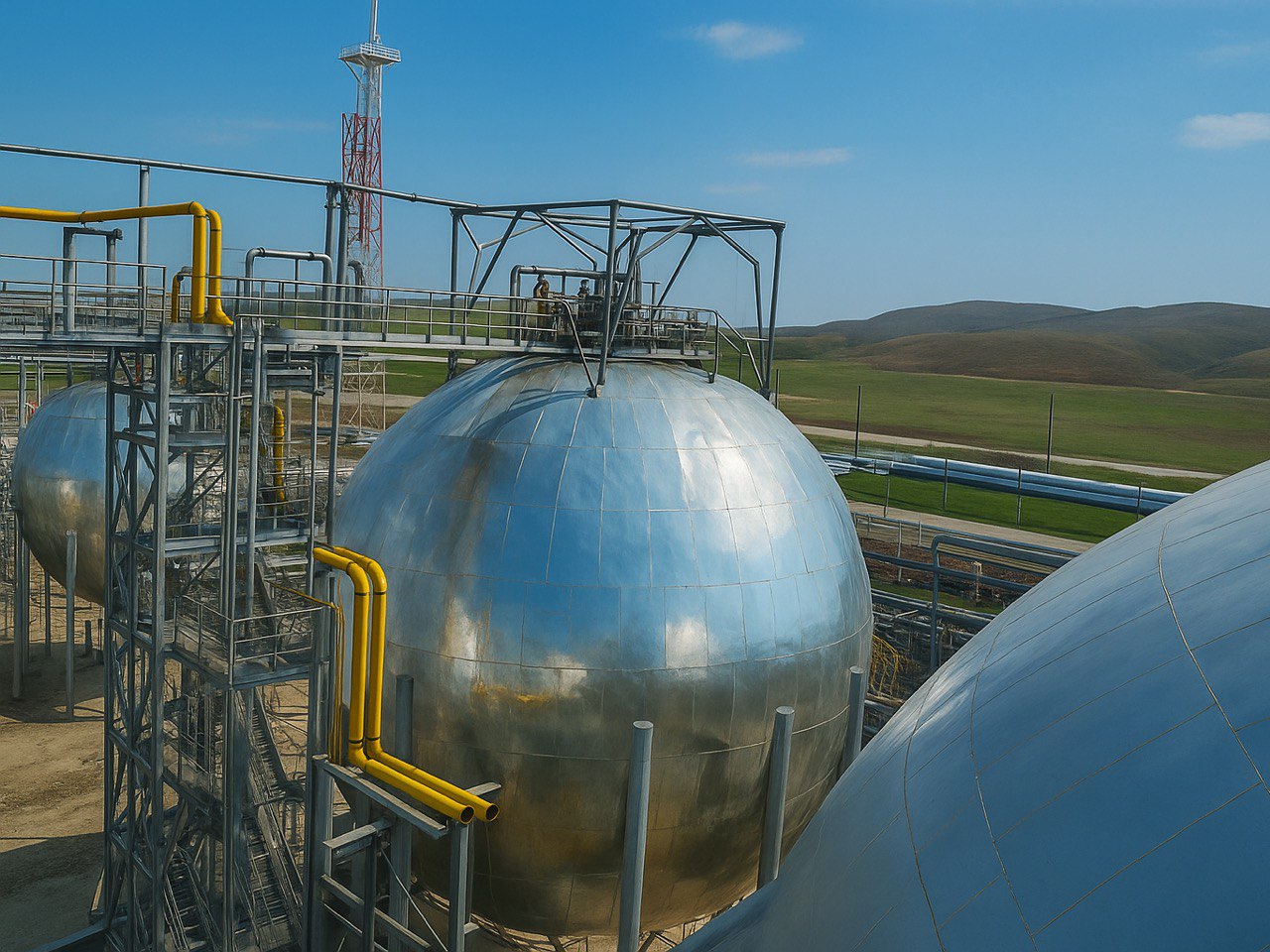 Шаровые резервуары для хранения жидкого аммиака